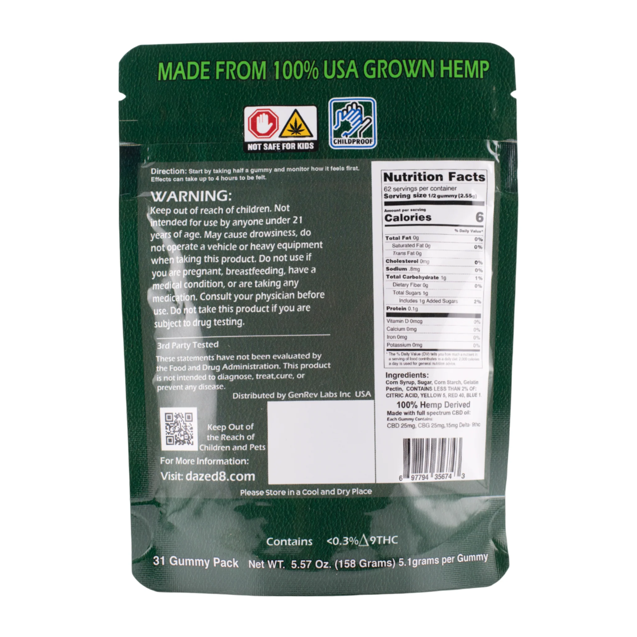 CBG + CBD + Delta 9 "Relax" Gummies - 31pc [65MG] - Image 3