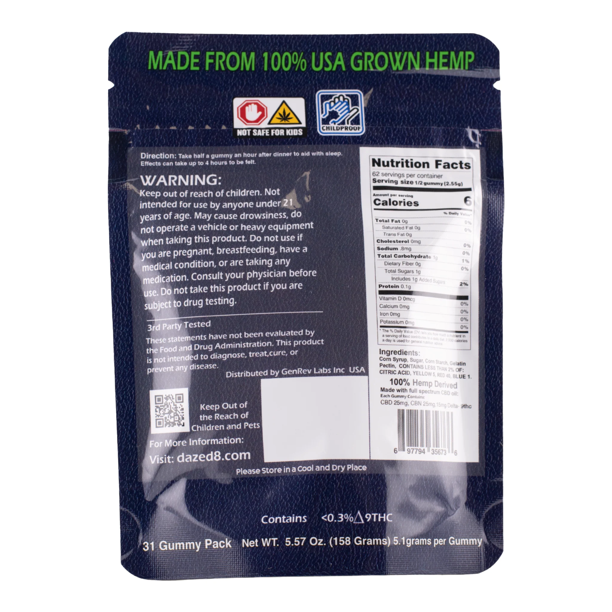 CBN + CBD + Delta 9 "Sleep" Gummies - 31pc [65MG] - Image 3