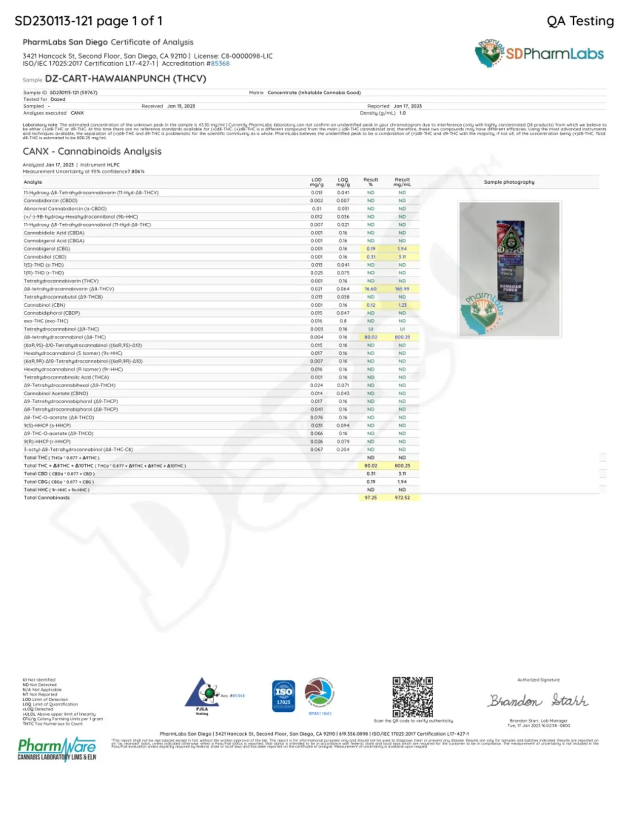 Hawaiian Punch Delta 8 THCV Cartridge [1G] - Image 3