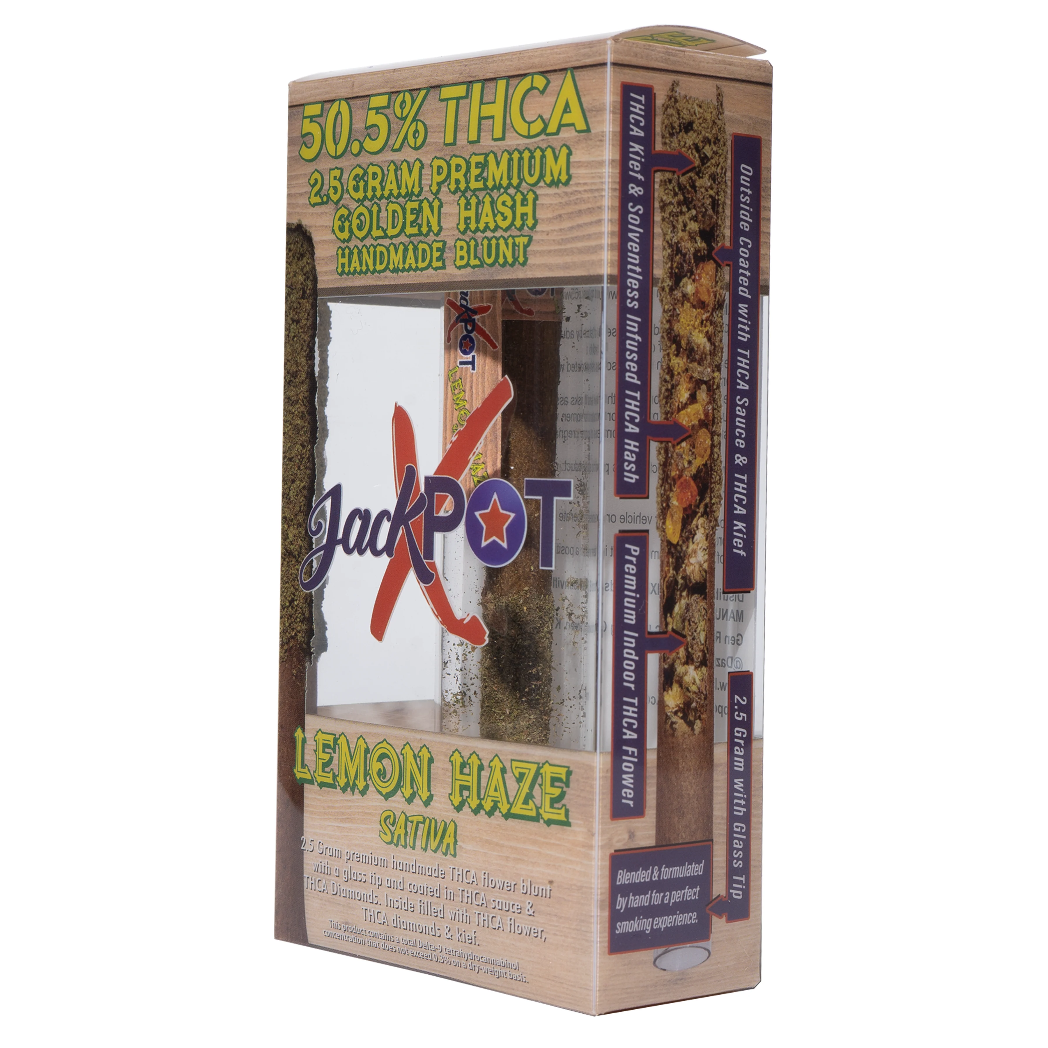 JackPotX Golden Hash THCA Pre Roll - Lemon Haze [2.5G] - Image 3