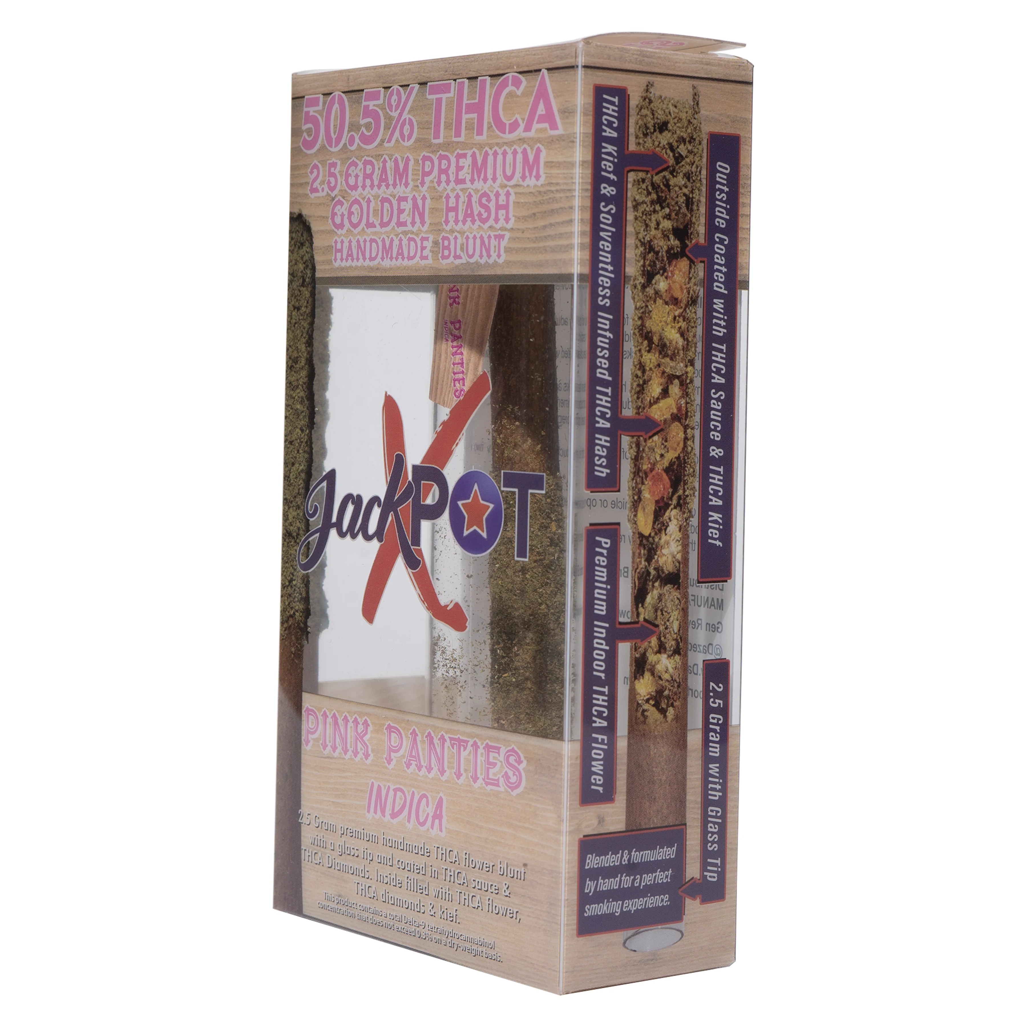 JackPotX Golden Hash THCA Pre Roll - Pink Panties [2.5G] - Image 3