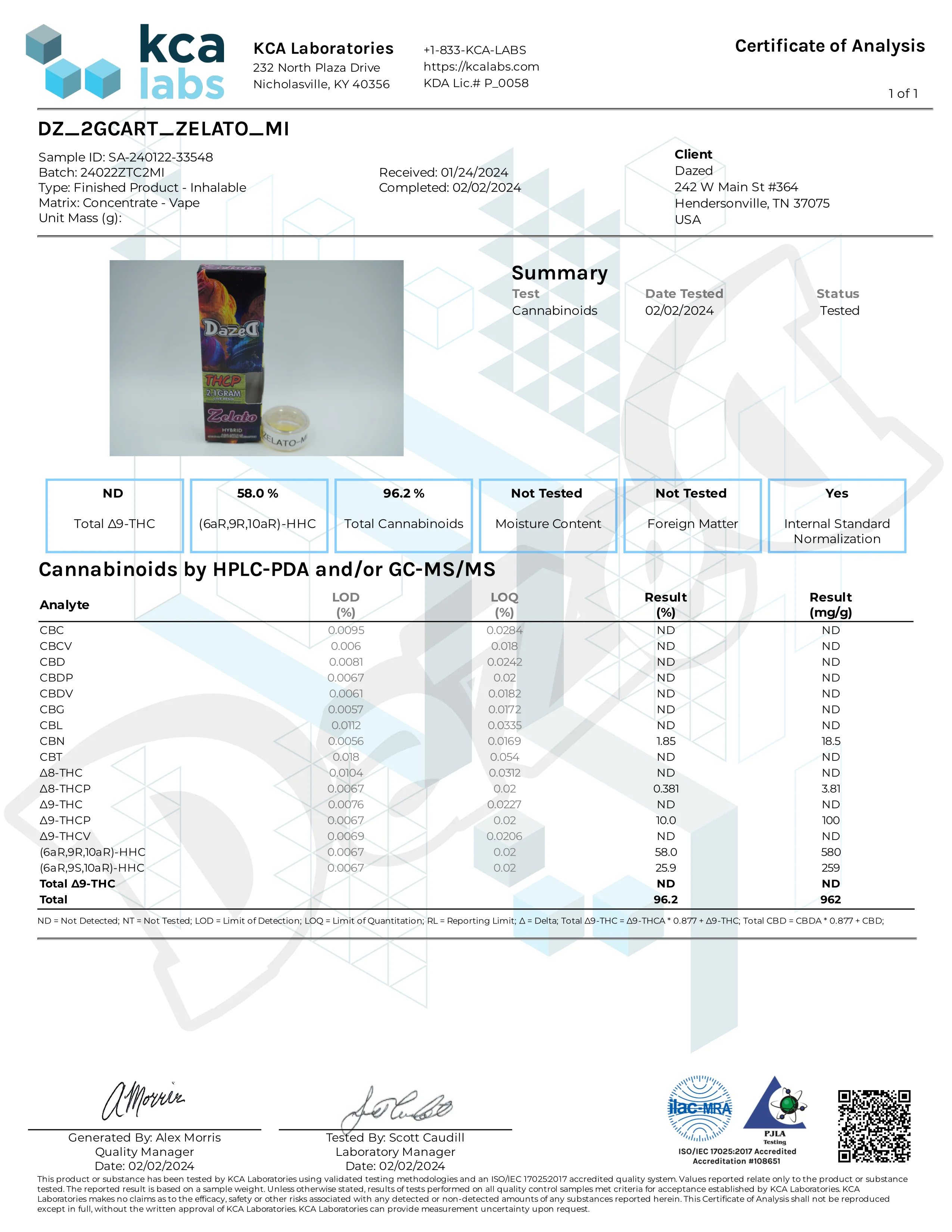 Zelato THCP Cartridge [2.1G] - Image 4